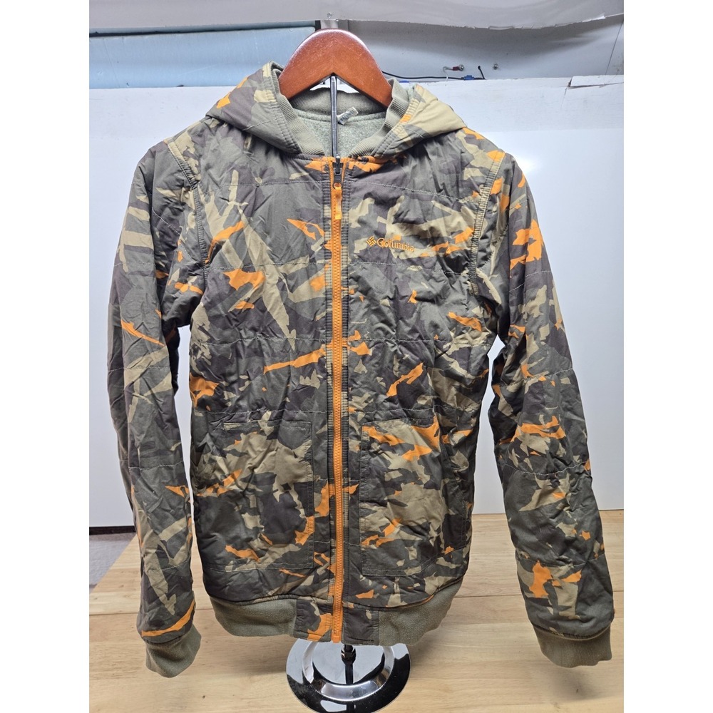 Columbia Reversible Jacket, Youth Boys XL , Camo/Gray